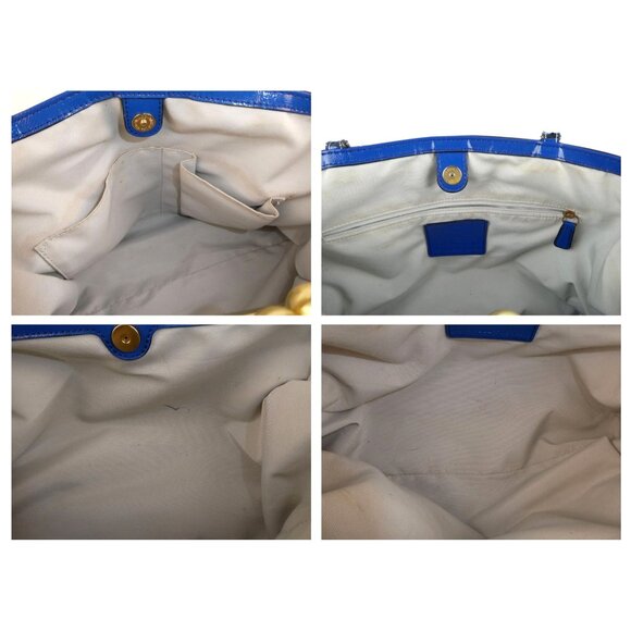 Coach Signature Khaki Blue Shoulder Bag 19190 - Picture 7 of 16